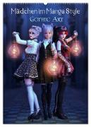 Mädchen im Manga Style (Gothic Art) (Wandkalender 2024 DIN A2 hoch), CALVENDO Monatskalender