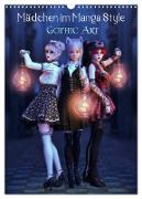 Mädchen im Manga Style (Gothic Art) (Wandkalender 2024 DIN A3 hoch), CALVENDO Monatskalender