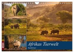 Afrikas Tierwelt: Nashörner (Wandkalender 2024 DIN A4 quer), CALVENDO Monatskalender