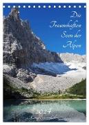 Die Traumhaften Seen der Alpen (Tischkalender 2024 DIN A5 hoch), CALVENDO Monatskalender