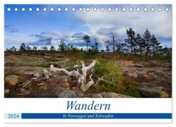 Wandern - In Norwegen und Schweden (Tischkalender 2024 DIN A5 quer), CALVENDO Monatskalender