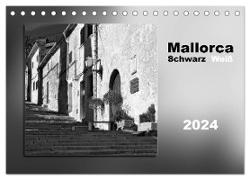 Mallorca Schwarz Weiß (Tischkalender 2024 DIN A5 quer), CALVENDO Monatskalender
