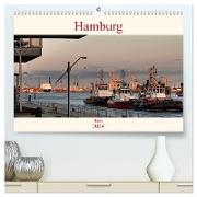 Hamburg Hafen (hochwertiger Premium Wandkalender 2024 DIN A2 quer), Kunstdruck in Hochglanz
