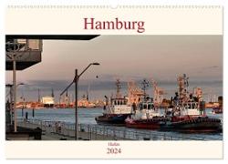 Hamburg Hafen (Wandkalender 2024 DIN A2 quer), CALVENDO Monatskalender