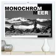 Monochrom Meer (hochwertiger Premium Wandkalender 2024 DIN A2 quer), Kunstdruck in Hochglanz
