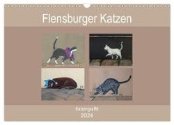 Flensburger Katzen (Wandkalender 2024 DIN A3 quer), CALVENDO Monatskalender