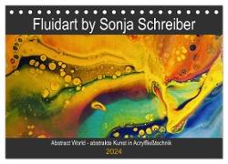 Abstract World - abstrakte Kunst in Acrylfließtechnik (Tischkalender 2024 DIN A5 quer), CALVENDO Monatskalender