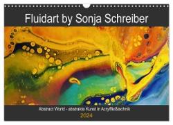 Abstract World - abstrakte Kunst in Acrylfließtechnik (Wandkalender 2024 DIN A3 quer), CALVENDO Monatskalender