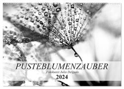 Pusteblumenzauber in schwarzweiß (Wandkalender 2024 DIN A2 quer), CALVENDO Monatskalender