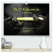 OBST & GEMÜSE in Gorillahänden (hochwertiger Premium Wandkalender 2024 DIN A2 quer), Kunstdruck in Hochglanz