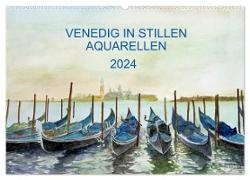 Venedig in stillen Aquarellen (Wandkalender 2024 DIN A2 quer), CALVENDO Monatskalender