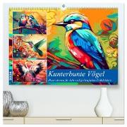 Kunterbunte Vögel (hochwertiger Premium Wandkalender 2024 DIN A2 quer), Kunstdruck in Hochglanz