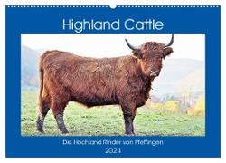 Highland Cattle, die Hochlandrinder aus Pfeffingen (Wandkalender 2024 DIN A2 quer), CALVENDO Monatskalender