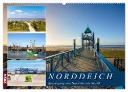 Norddeich Spaziergang vom Hafen bis zum Strand (Wandkalender 2024 DIN A2 quer), CALVENDO Monatskalender