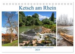 Ketsch am Rhein (Tischkalender 2024 DIN A5 quer), CALVENDO Monatskalender