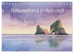 Neuseeland in Aquarell (Tischkalender 2024 DIN A5 quer), CALVENDO Monatskalender