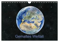 Gemaltes Weltall (Wandkalender 2024 DIN A4 quer), CALVENDO Monatskalender