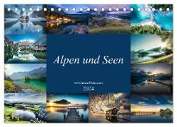 Alpen und Seen (Tischkalender 2024 DIN A5 quer), CALVENDO Monatskalender