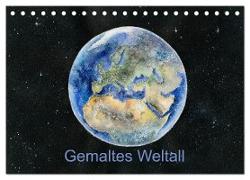 Gemaltes Weltall (Tischkalender 2024 DIN A5 quer), CALVENDO Monatskalender