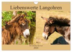 Liebenswerte Langohren - Die Schönheit der Esel (Wandkalender 2024 DIN A4 quer), CALVENDO Monatskalender