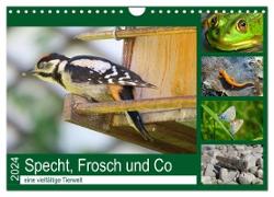 Specht, Frosch und Co - eine vielfältige Tierwelt (Wandkalender 2024 DIN A4 quer), CALVENDO Monatskalender
