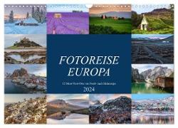 Fotoreise Europa, 12 Must-Visit-Orte von Nord- nach Südeuropa (Wandkalender 2024 DIN A3 quer), CALVENDO Monatskalender