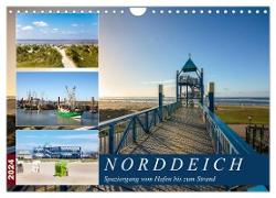 Norddeich Spaziergang vom Hafen bis zum Strand (Wandkalender 2024 DIN A4 quer), CALVENDO Monatskalender