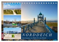 Norddeich Spaziergang vom Hafen bis zum Strand (Tischkalender 2024 DIN A5 quer), CALVENDO Monatskalender