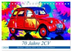 70 Jahre 2CV (Tischkalender 2024 DIN A5 quer), CALVENDO Monatskalender