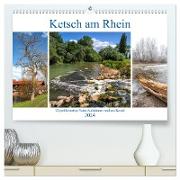 Ketsch am Rhein (hochwertiger Premium Wandkalender 2024 DIN A2 quer), Kunstdruck in Hochglanz