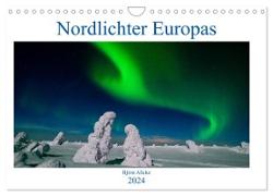Nordlichter Europas (Wandkalender 2024 DIN A4 quer), CALVENDO Monatskalender