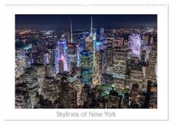 Skylines of New York (Wandkalender 2024 DIN A2 quer), CALVENDO Monatskalender