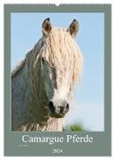 Camargue Pferde - weiße Mähnen (Wandkalender 2024 DIN A2 hoch), CALVENDO Monatskalender