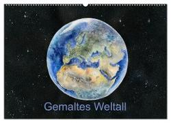 Gemaltes Weltall (Wandkalender 2024 DIN A2 quer), CALVENDO Monatskalender