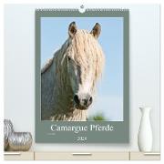 Camargue Pferde - weiße Mähnen (hochwertiger Premium Wandkalender 2024 DIN A2 hoch), Kunstdruck in Hochglanz