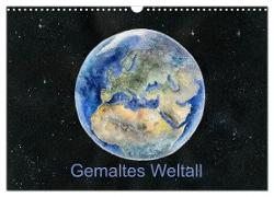 Gemaltes Weltall (Wandkalender 2024 DIN A3 quer), CALVENDO Monatskalender