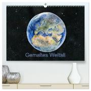 Gemaltes Weltall (hochwertiger Premium Wandkalender 2024 DIN A2 quer), Kunstdruck in Hochglanz