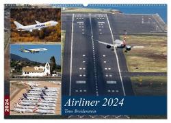 Airliner 2024 (Wandkalender 2024 DIN A2 quer), CALVENDO Monatskalender