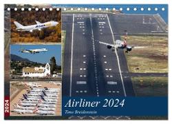 Airliner 2024 (Tischkalender 2024 DIN A5 quer), CALVENDO Monatskalender