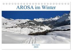 AROSA im Winter (Tischkalender 2024 DIN A5 quer), CALVENDO Monatskalender