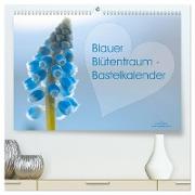 Blauer Blütentraum - Bastelkalender (hochwertiger Premium Wandkalender 2024 DIN A2 quer), Kunstdruck in Hochglanz