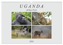 Afrikas Perle Uganda (Wandkalender 2024 DIN A3 quer), CALVENDO Monatskalender