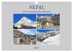 NEPAL, die Umrundung des Manaslu (Wandkalender 2024 DIN A4 quer), CALVENDO Monatskalender