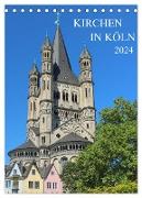 Kirchen in Köln (Tischkalender 2024 DIN A5 hoch), CALVENDO Monatskalender