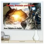 Helden, Drachen und Magie - Neue fantastische Welten (hochwertiger Premium Wandkalender 2024 DIN A2 quer), Kunstdruck in Hochglanz