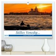 Stilles Venedig wenn es Nacht wird (hochwertiger Premium Wandkalender 2024 DIN A2 quer), Kunstdruck in Hochglanz