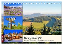 Erzgebirge - Reiches kulturelles Erbe und erholsame Natur (Tischkalender 2024 DIN A5 quer), CALVENDO Monatskalender