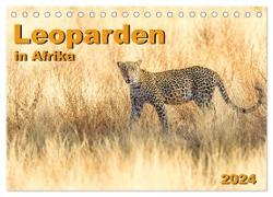 Leoparden in Afrika (Tischkalender 2024 DIN A5 quer), CALVENDO Monatskalender