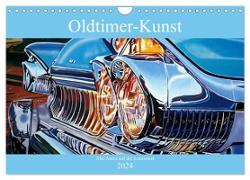 Oldtimer-Kunst - Alte Autos auf der Leinwand (Wandkalender 2024 DIN A4 quer), CALVENDO Monatskalender