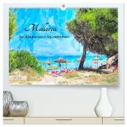 Mallorca - Die Urlaubsinsel in Aquarellfarben (hochwertiger Premium Wandkalender 2024 DIN A2 quer), Kunstdruck in Hochglanz